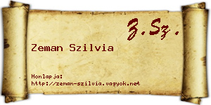 Zeman Szilvia névjegykártya
